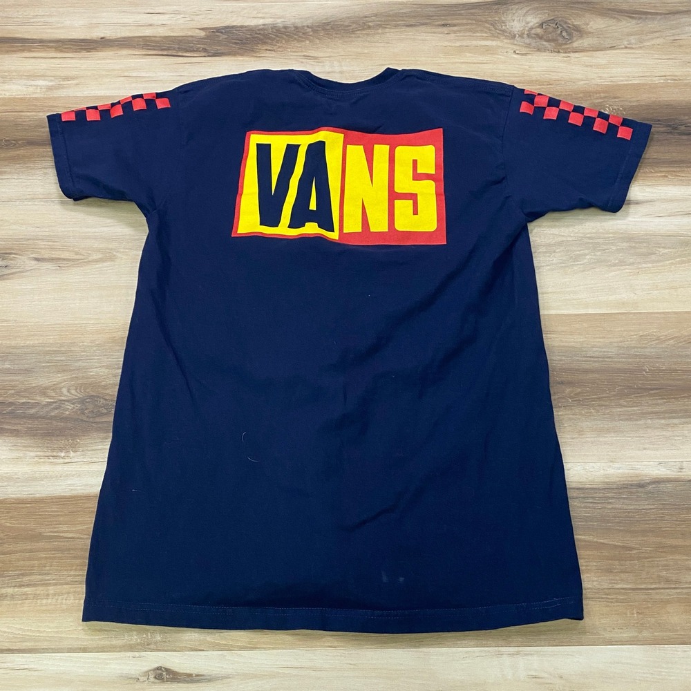 Vans T-Shirt Medium Skateboard Graphic Cotton Classic Fit Navy Blue